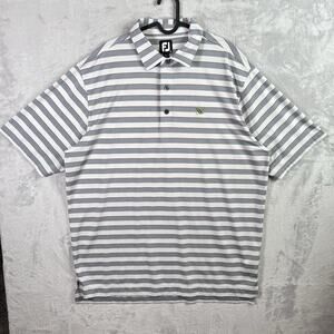Footjoy Polo Striped Men's XL White/Grey Banyan Creek Golf Course FL Collared